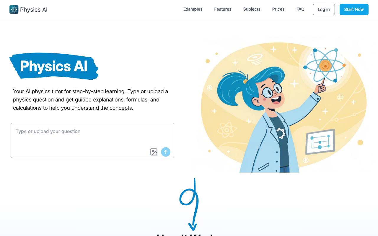 Physics AI Tutor website preview
