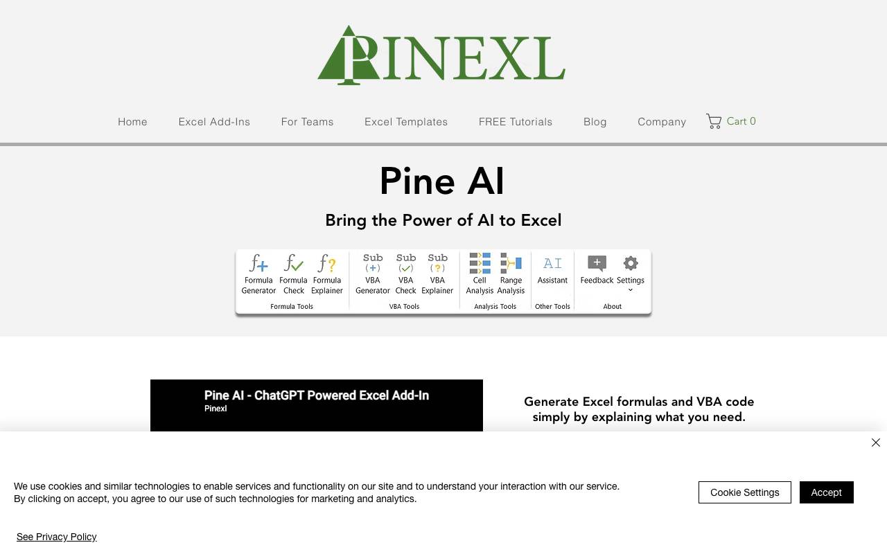Pine AI website preview