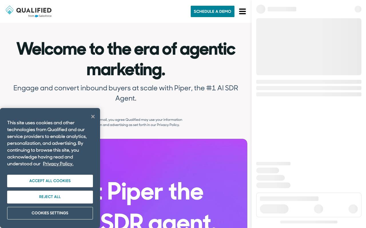 Piper AI SDR website preview