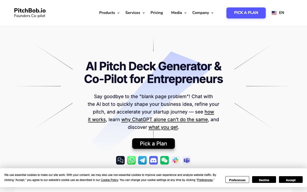 PitchBob.io website preview