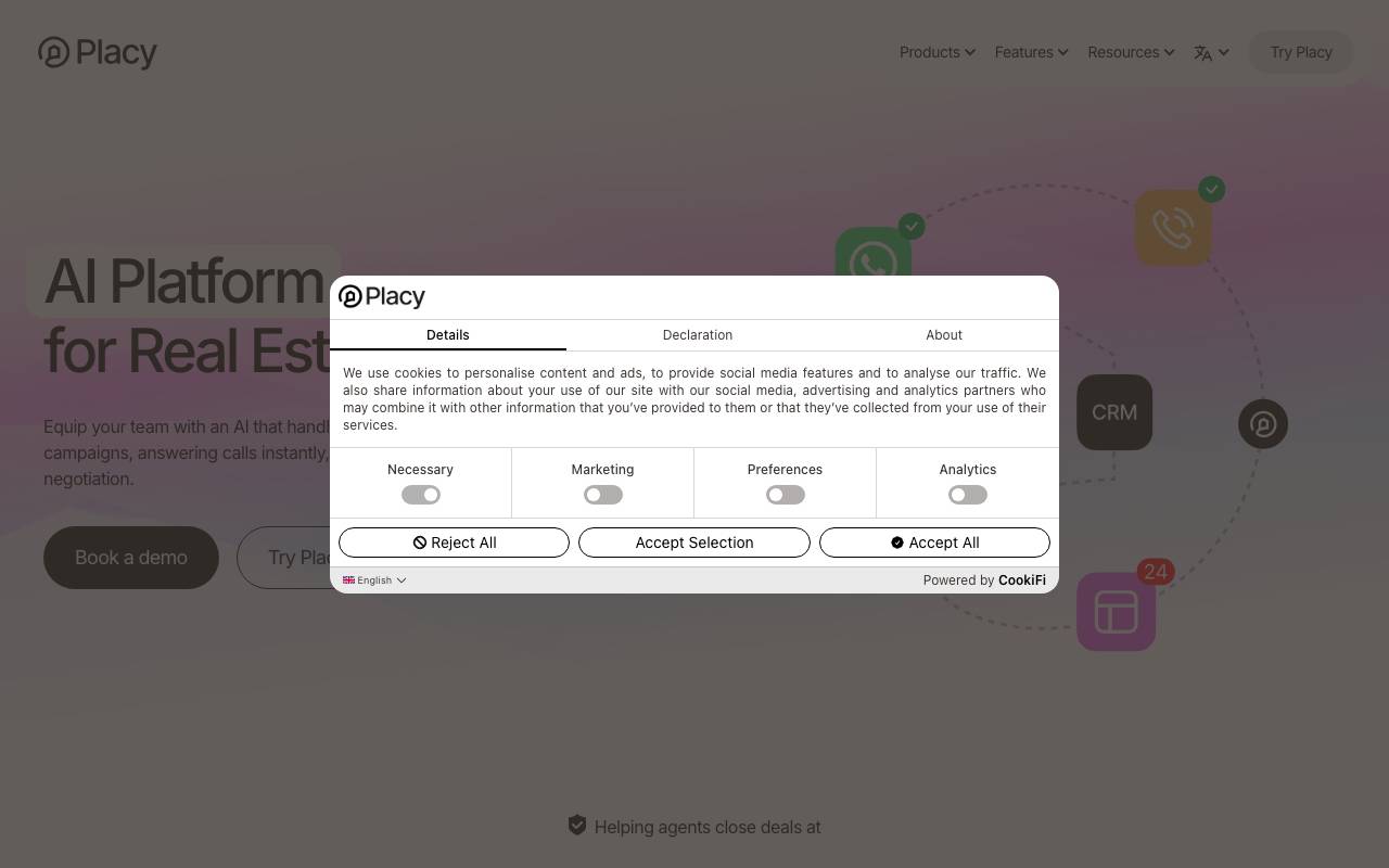 Placy PRO website preview