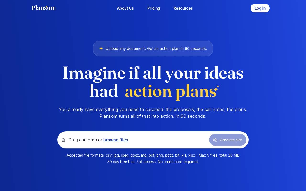 Plansom website preview