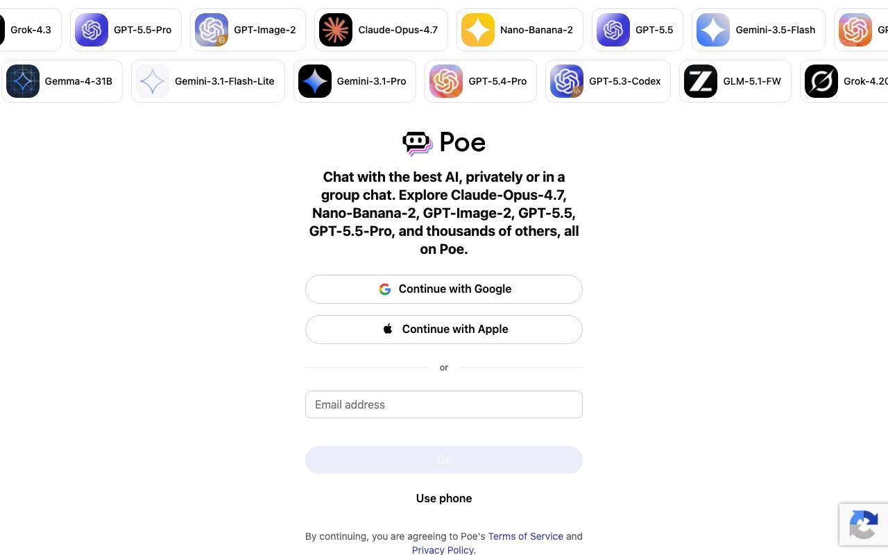 Poe website preview