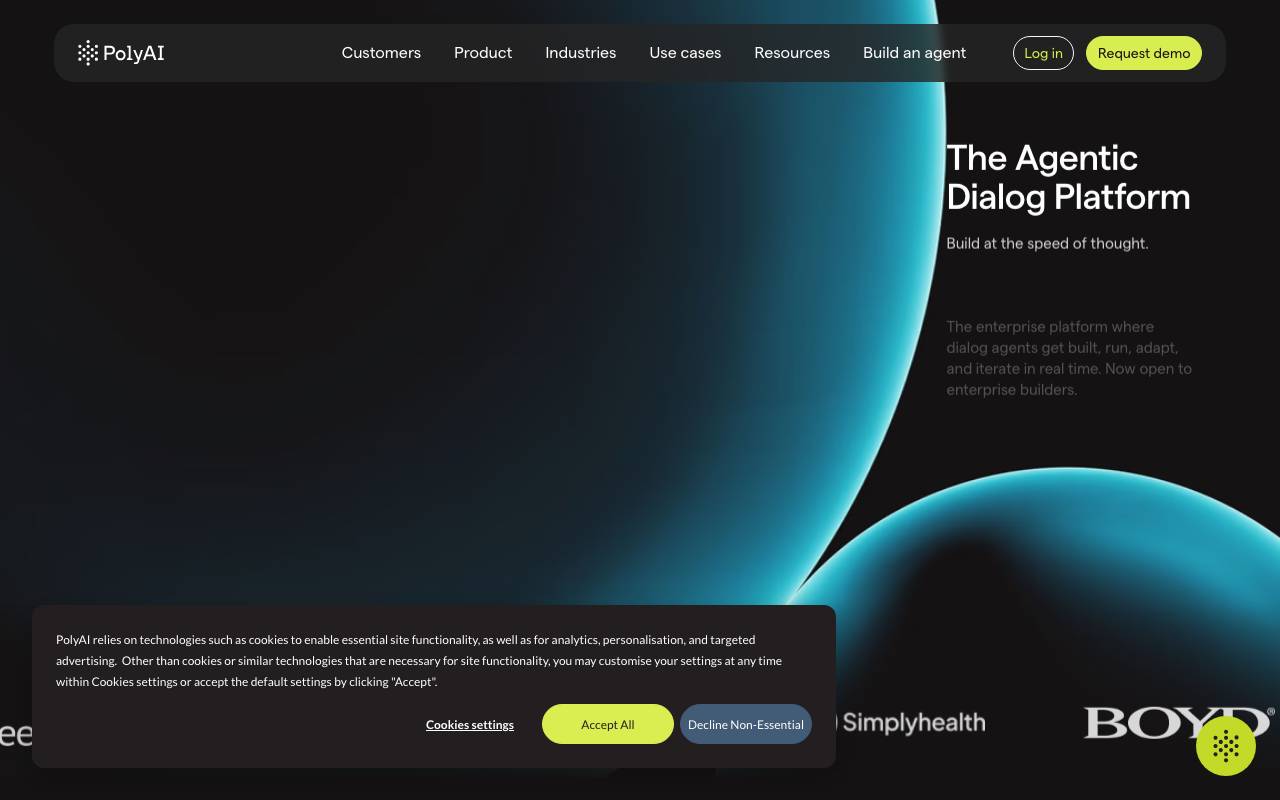 PolyAI agent website preview