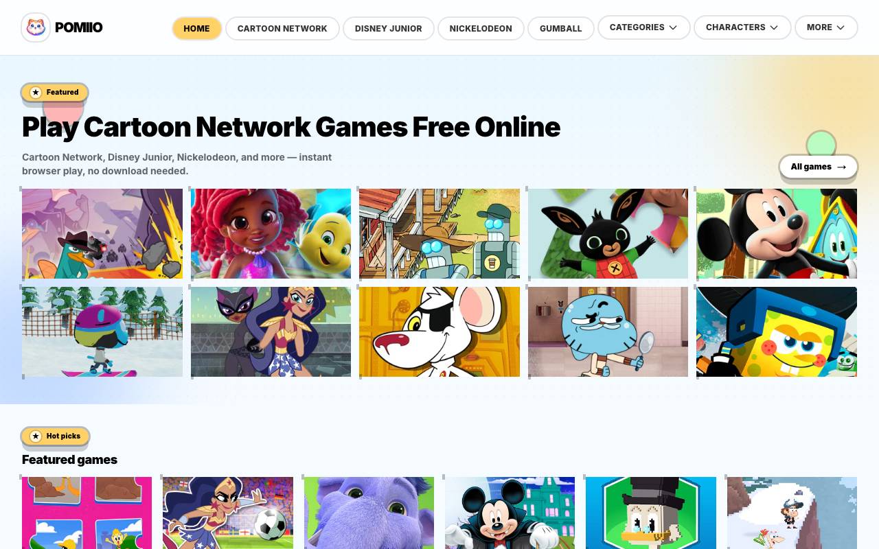 Pomiio website preview