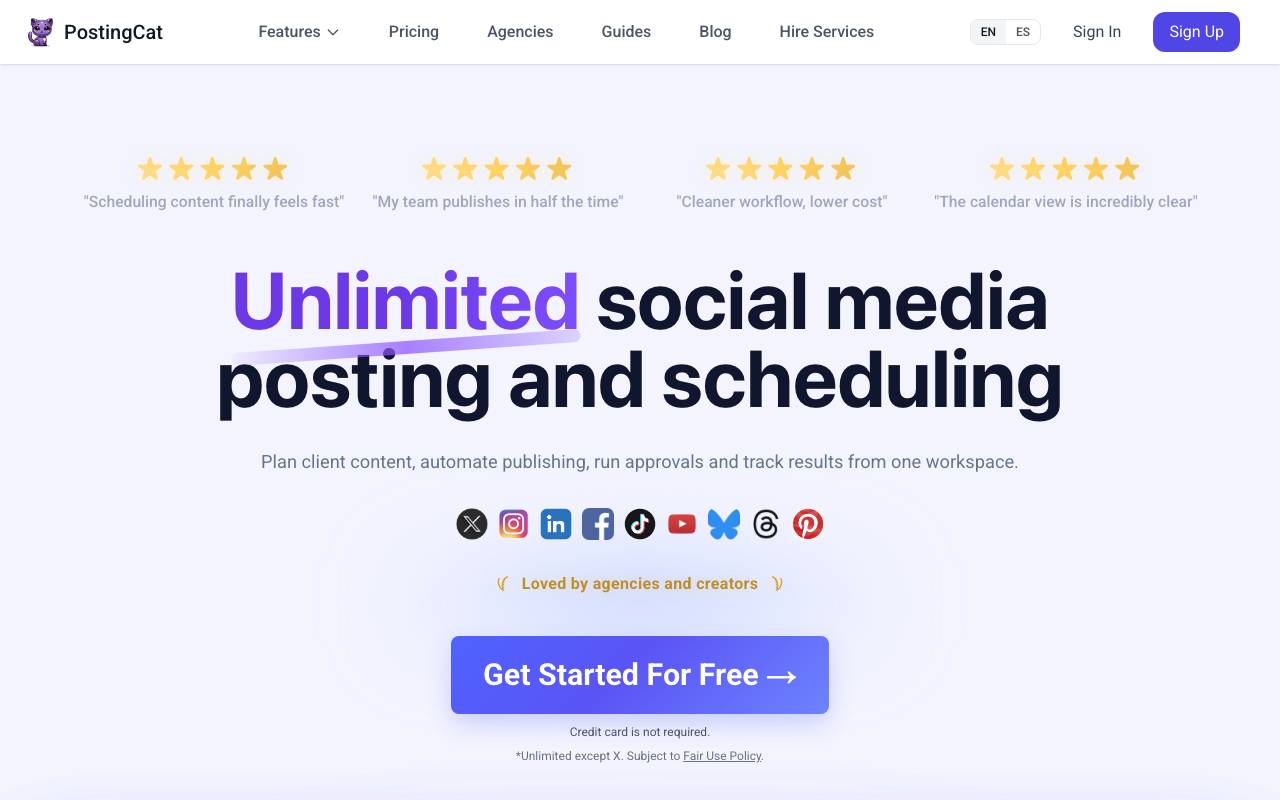 PostingCat website preview