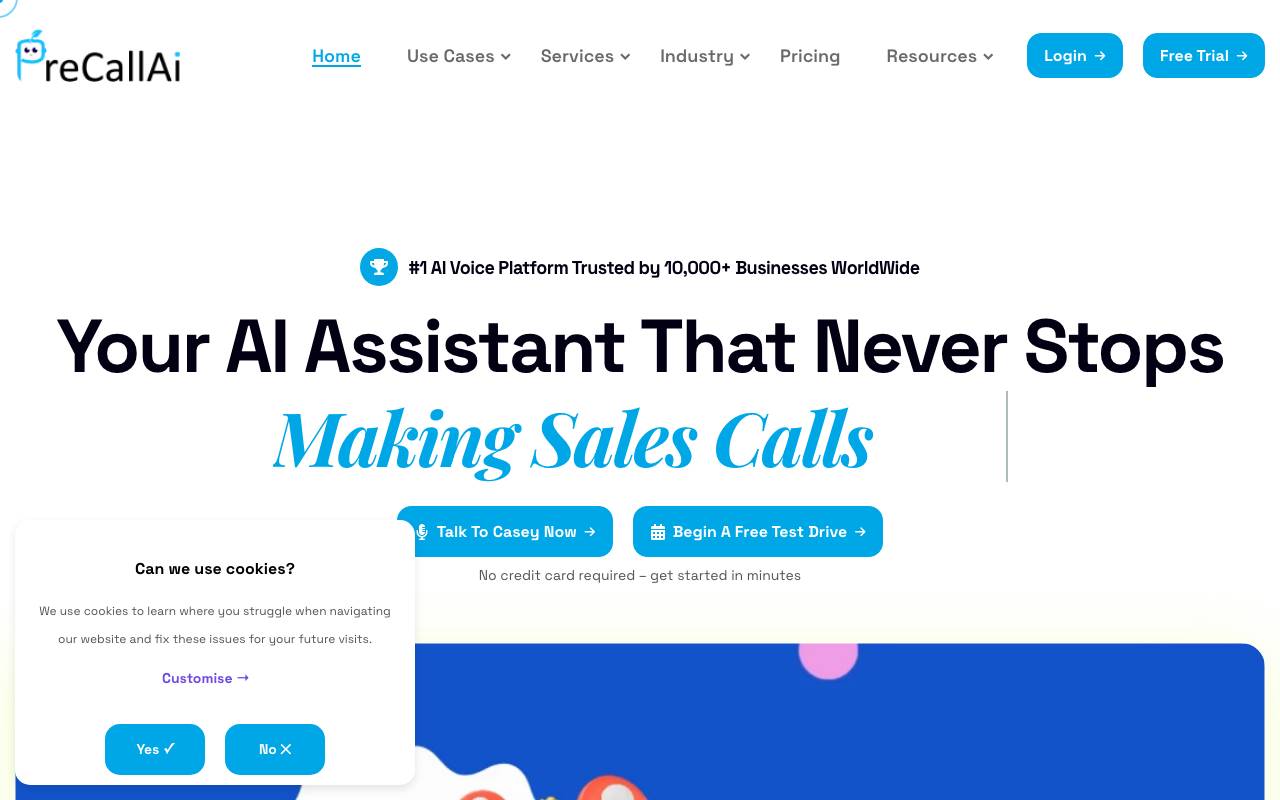 PrecallAI website preview
