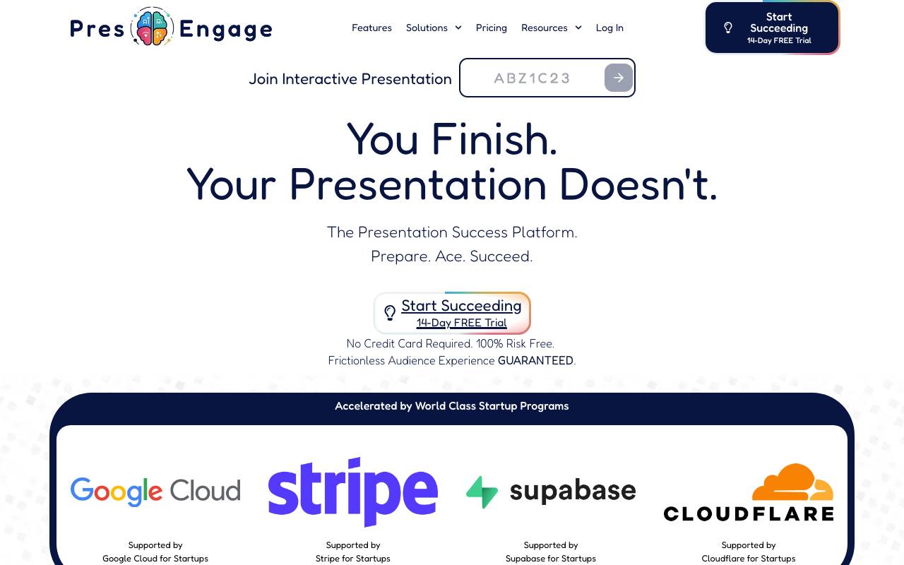 PresEngage website preview