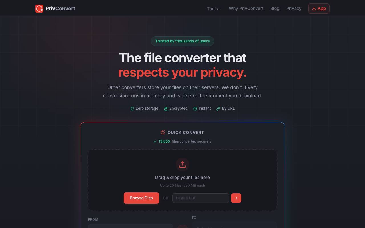 PrivConvert website preview