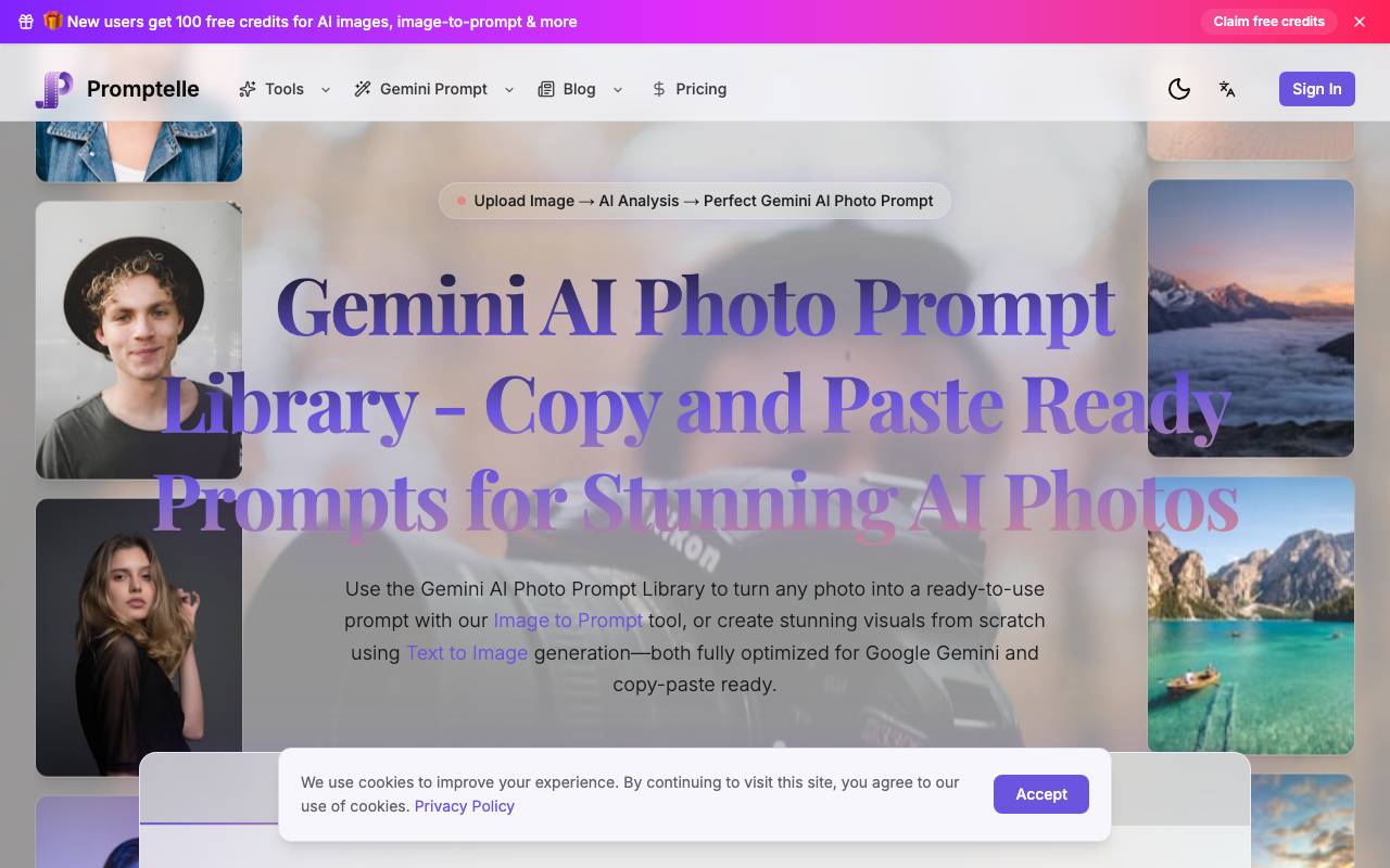 Promptelle website preview