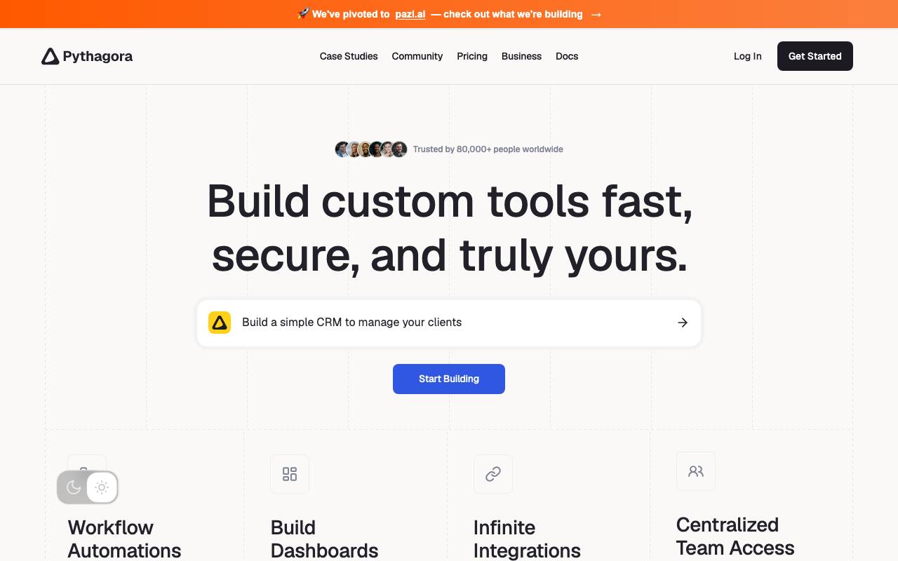 Pythagora website preview