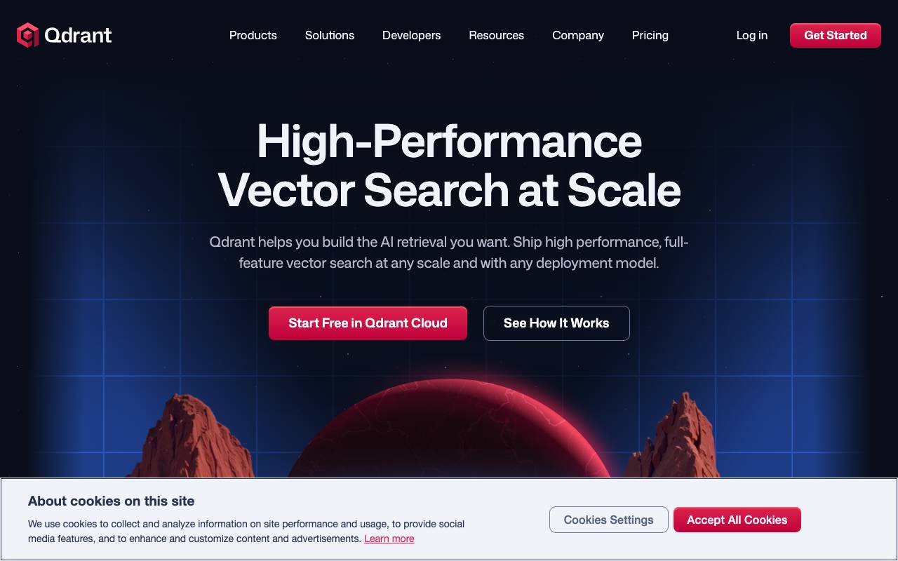 Qdrant AI website preview