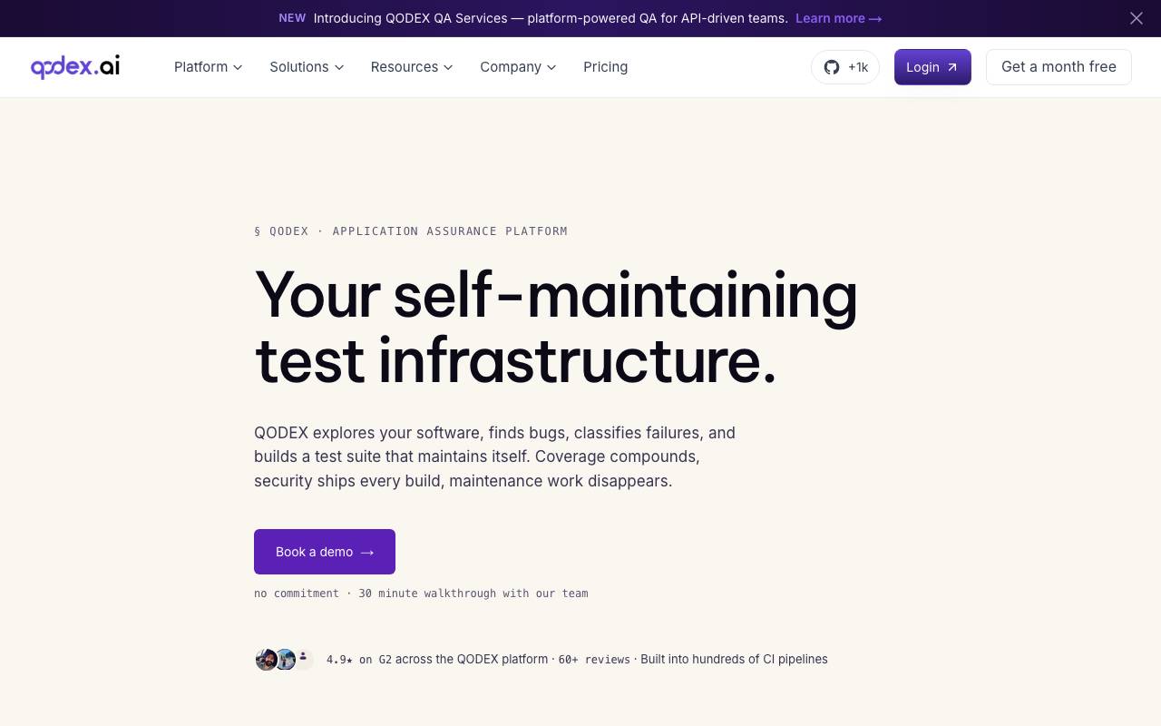 Qodex.ai website preview