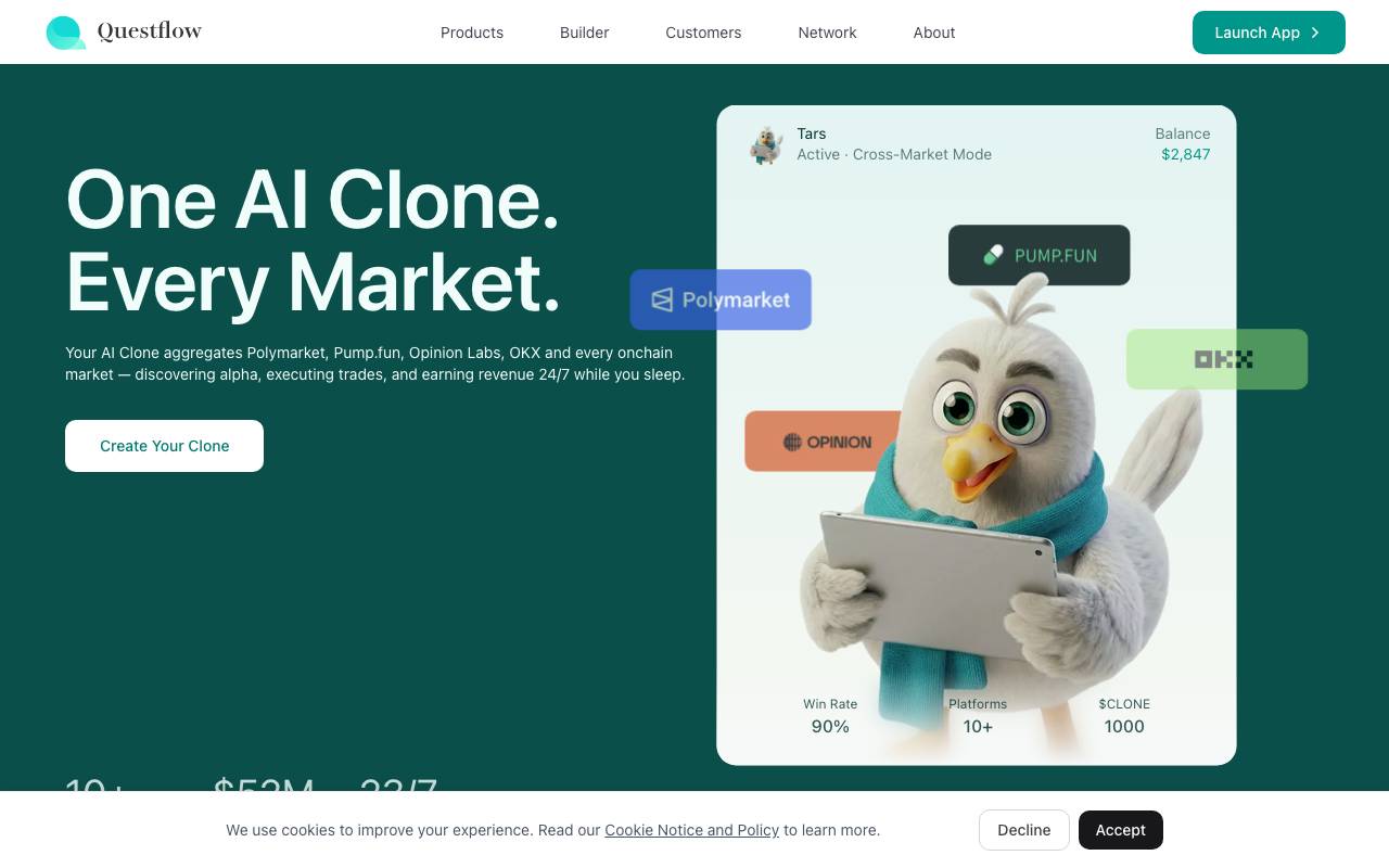 Questflow AI website preview