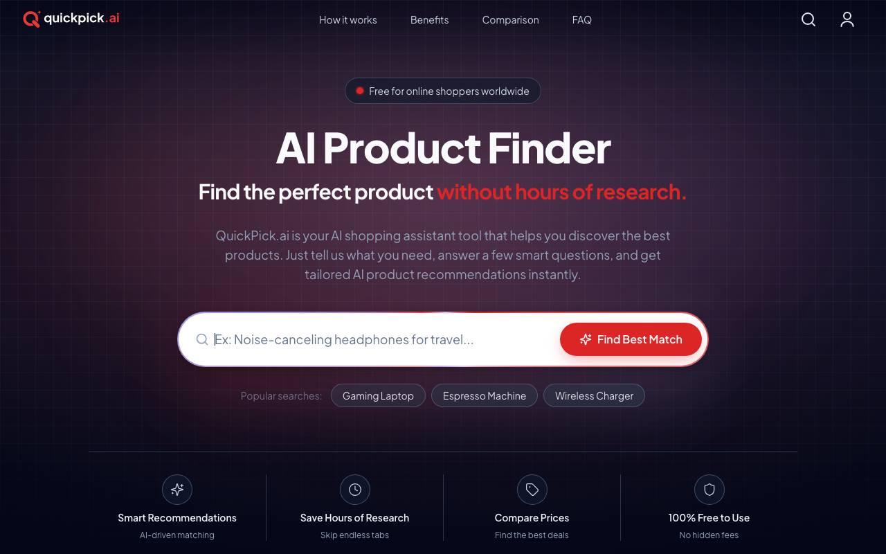 QuickPick.AI website preview