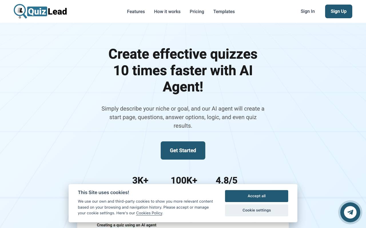 QuizLead website preview