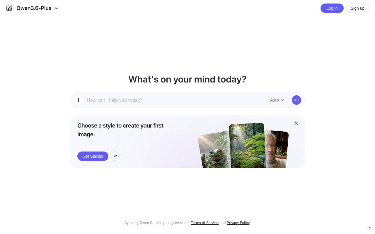 Qwen Chat website preview