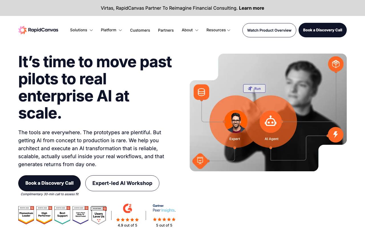 RapidCanvas website preview