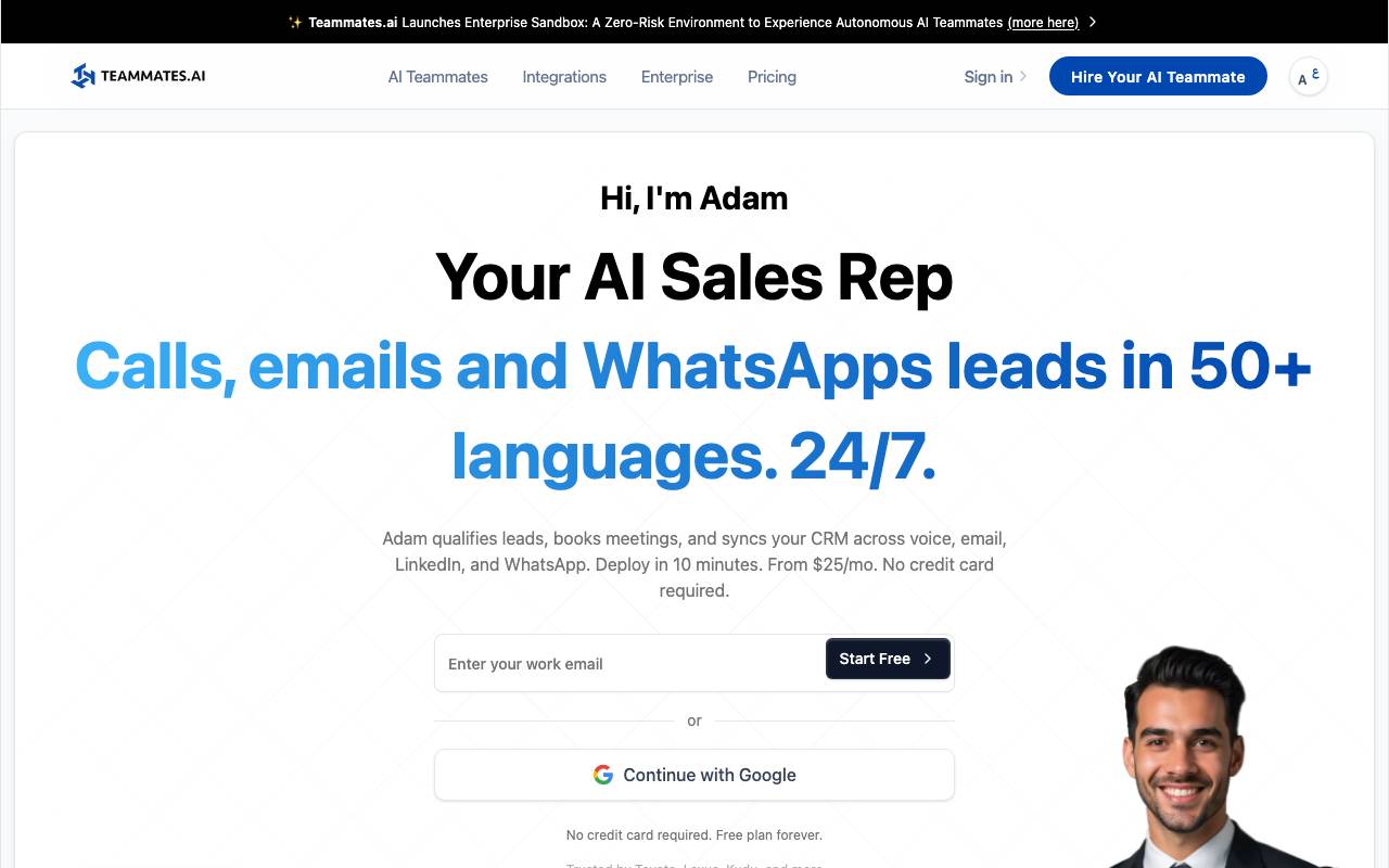 Rashed by Teammates.ai website preview