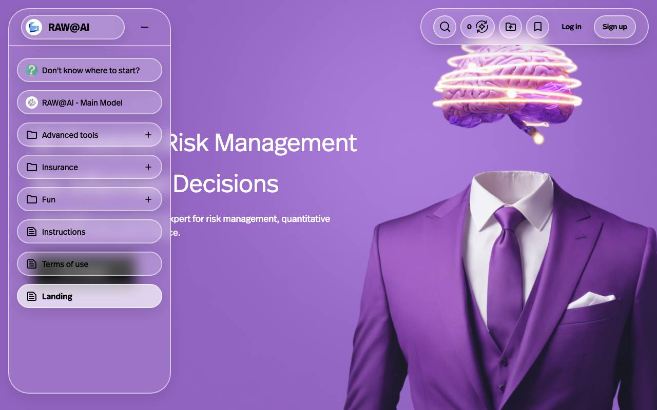 RAW@AI - Risk Management Advisor website preview
