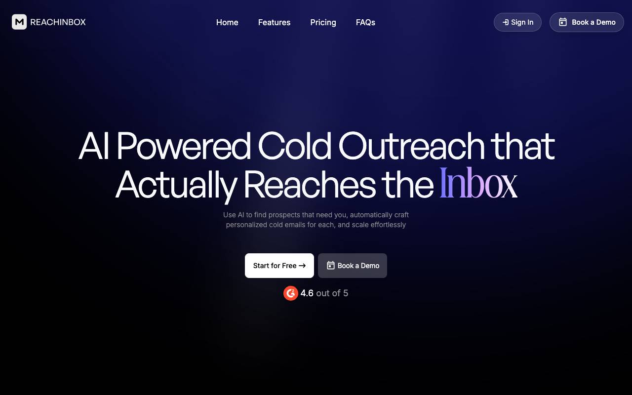 reachinbox website preview