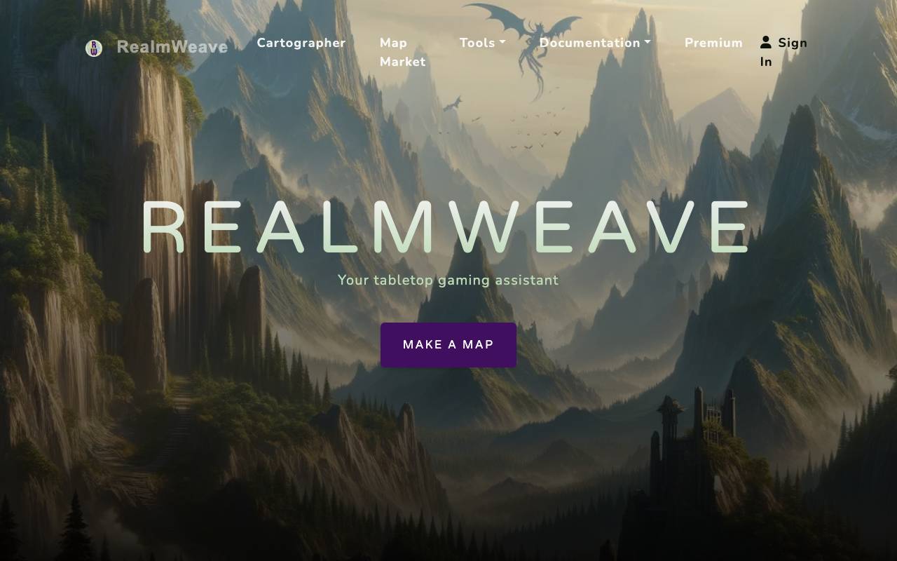 RealmWeave website preview