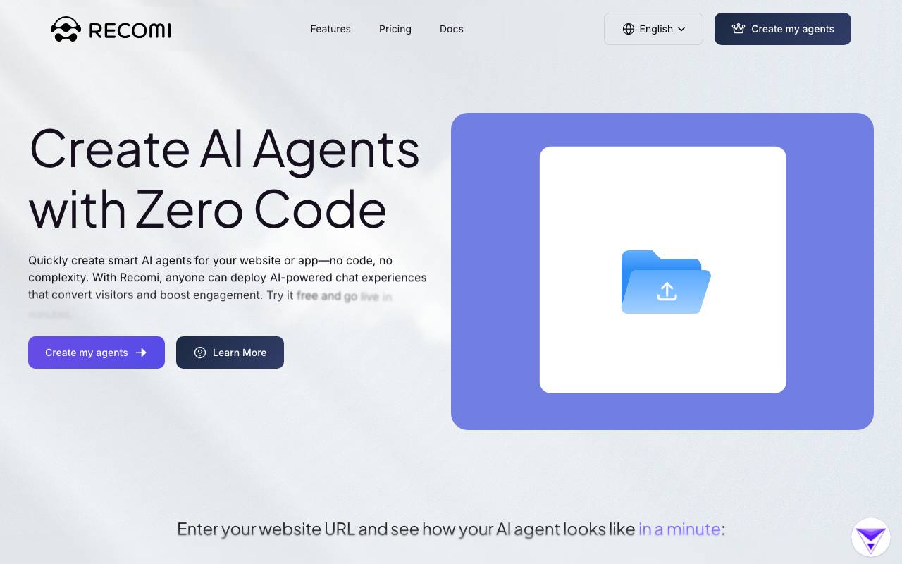 Recomi website preview