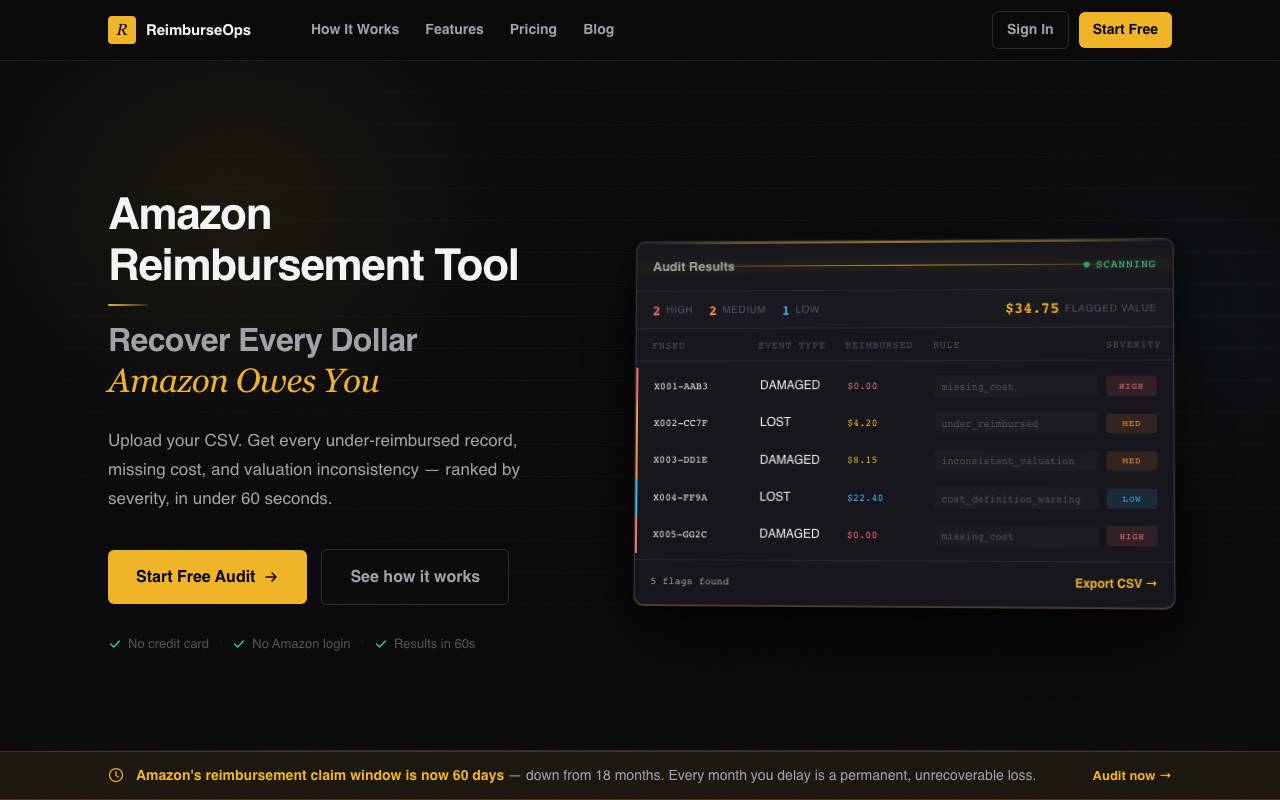ReimburseOps website preview
