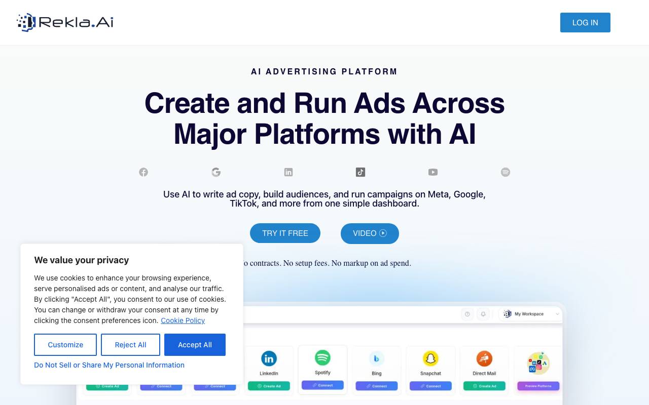 Rekla.ai website preview