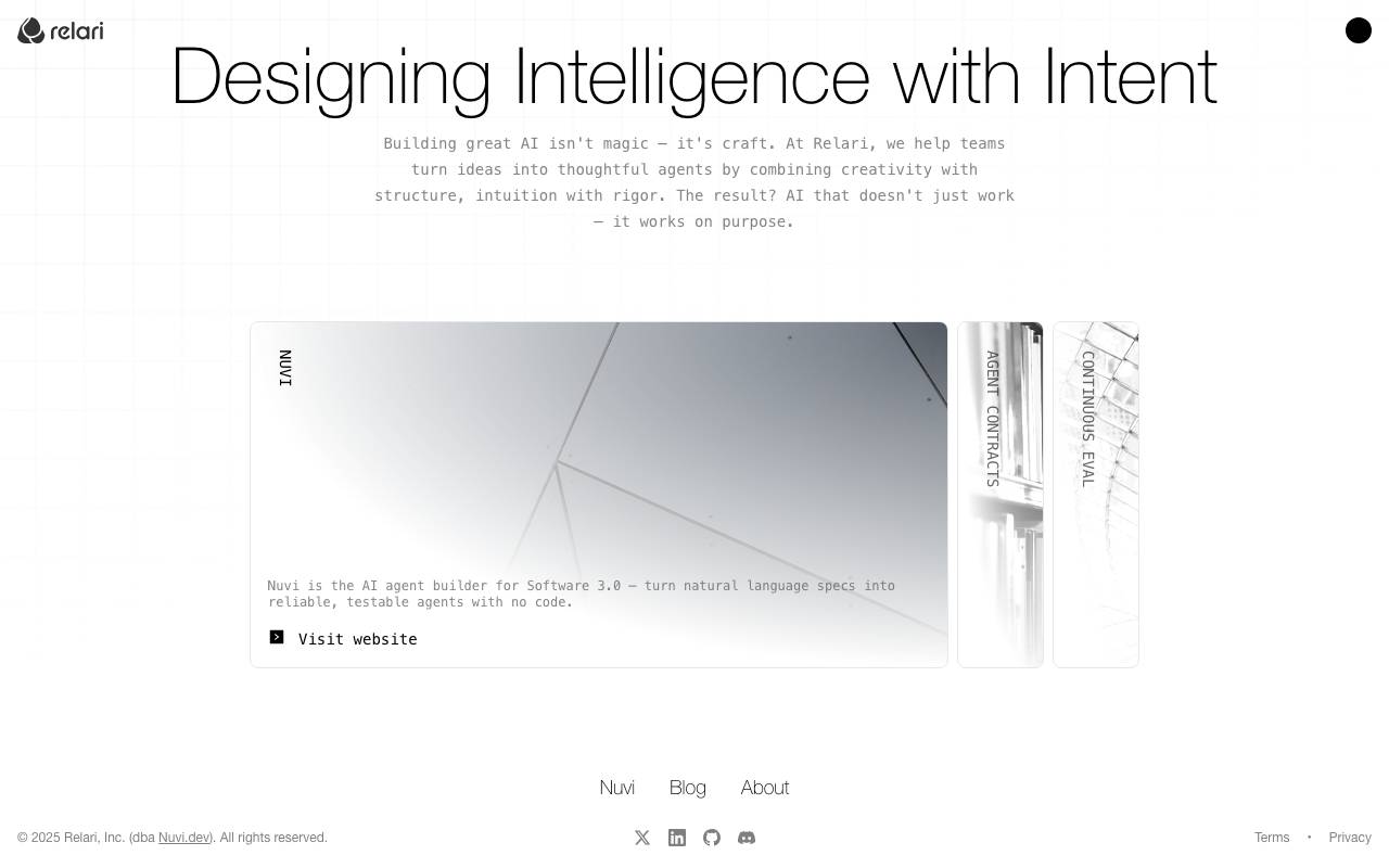 Relari (YC W24) website preview