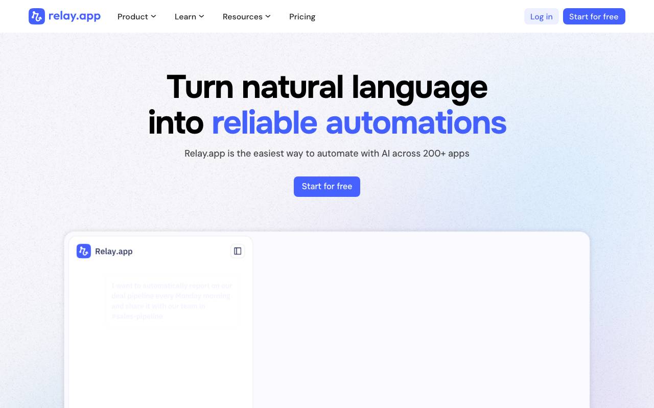 Relay.app website preview