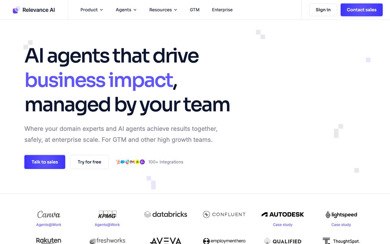 Relevance API website preview