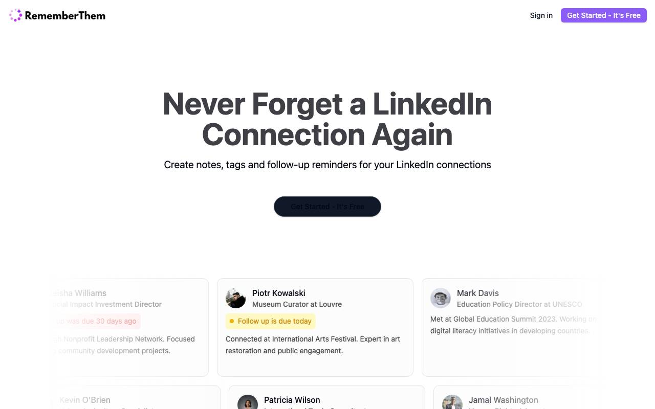 Remember Them website preview
