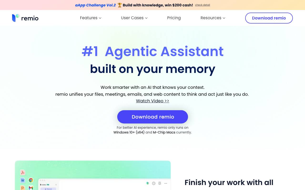 remio website preview