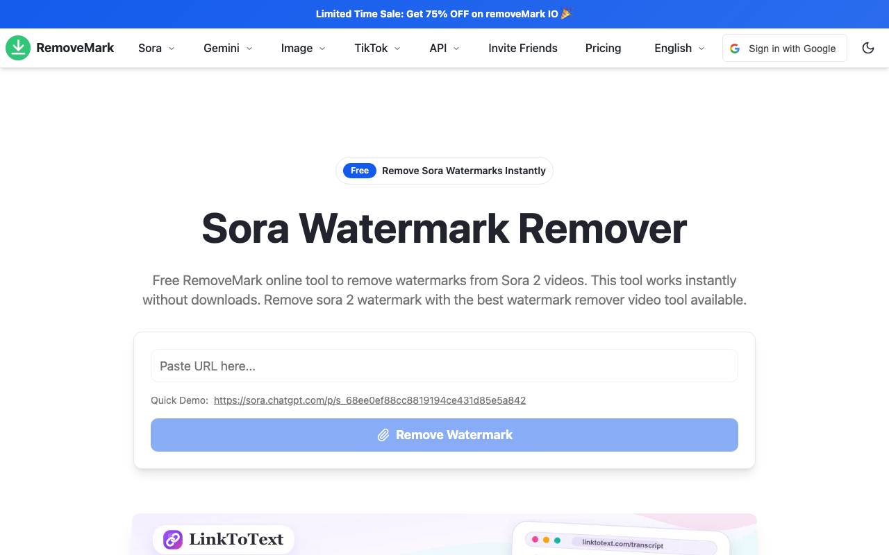 RemoveMark website preview