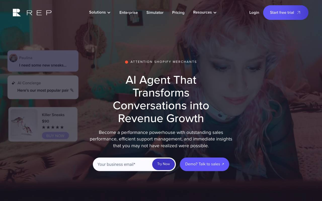 Rep AI website preview