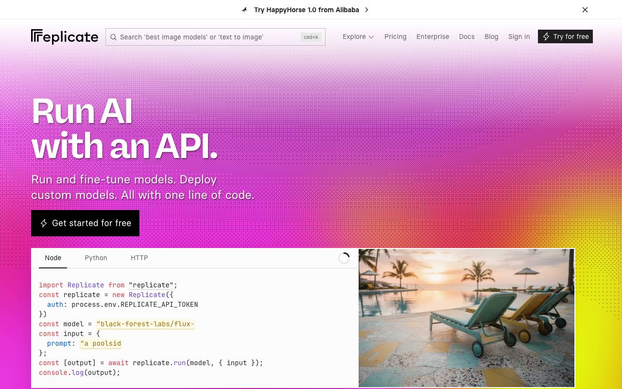 Replicate website preview