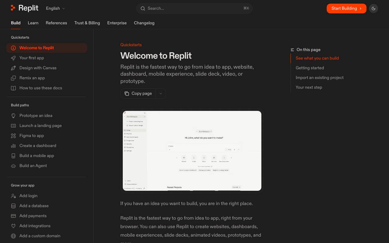 Replit website preview
