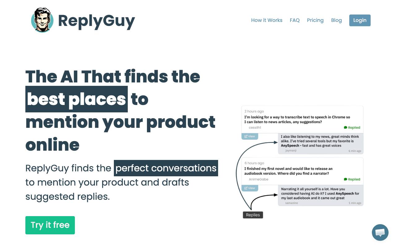ReplyGuy website preview