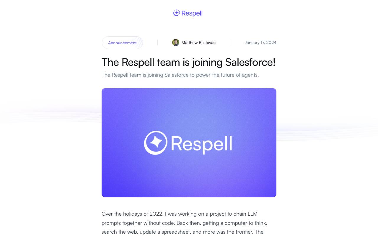 Respell website preview