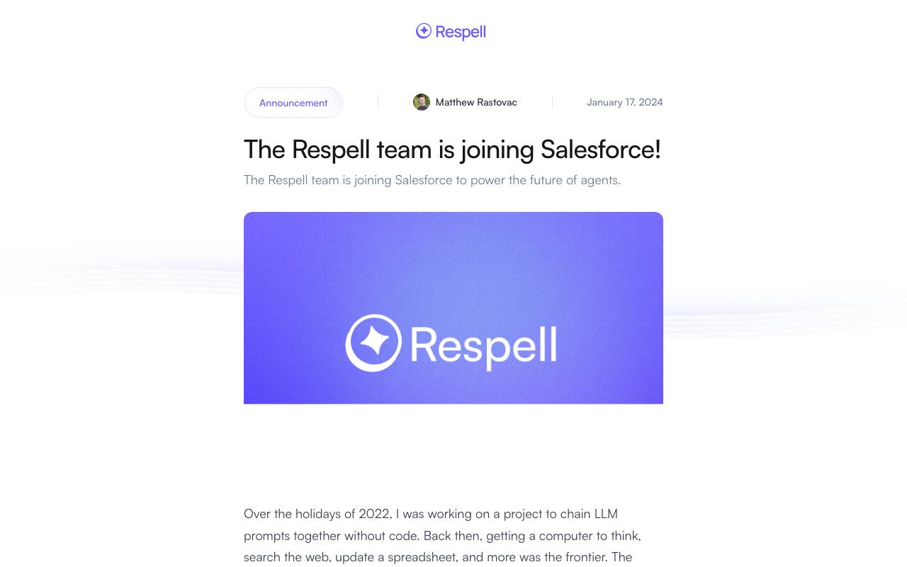 Respell AI website preview