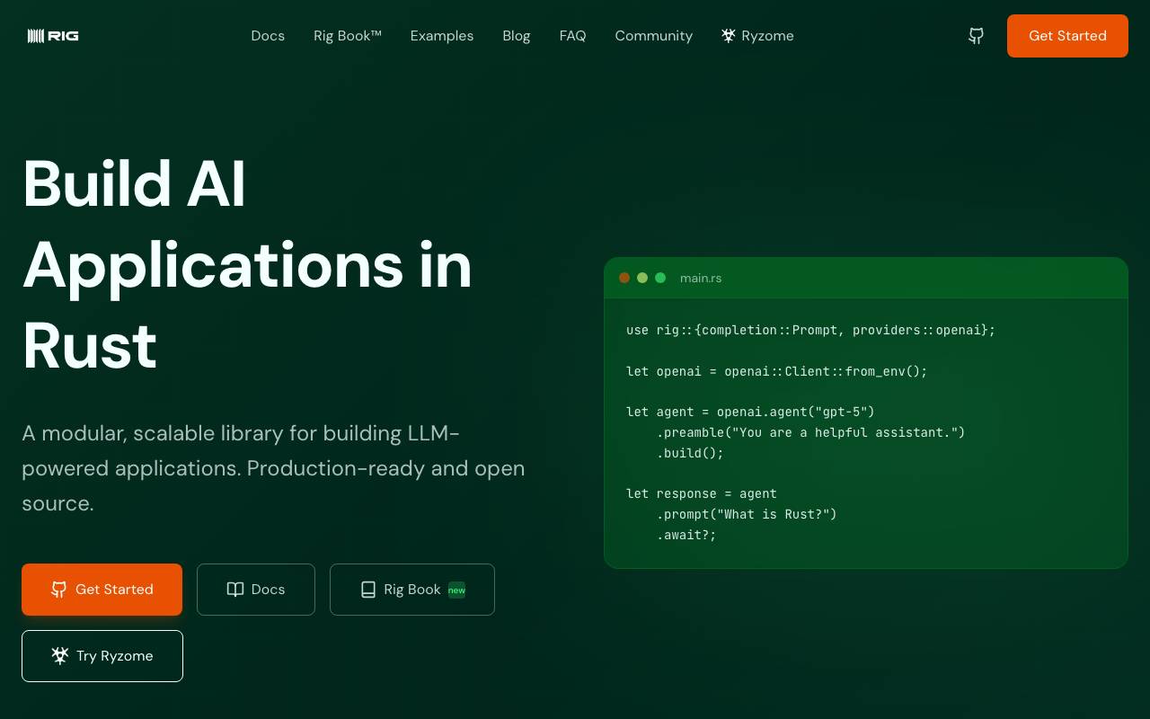 Rig website preview