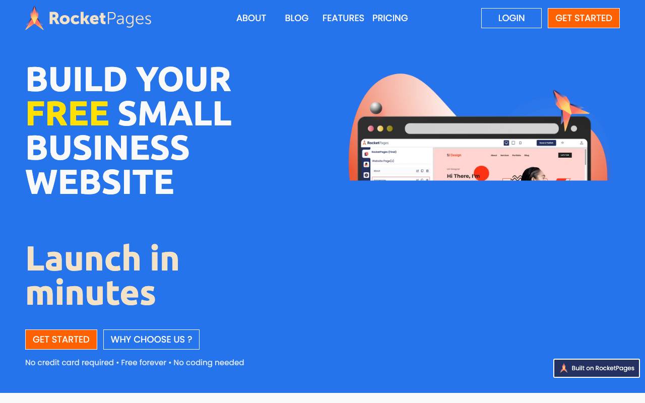 RocketPages website preview