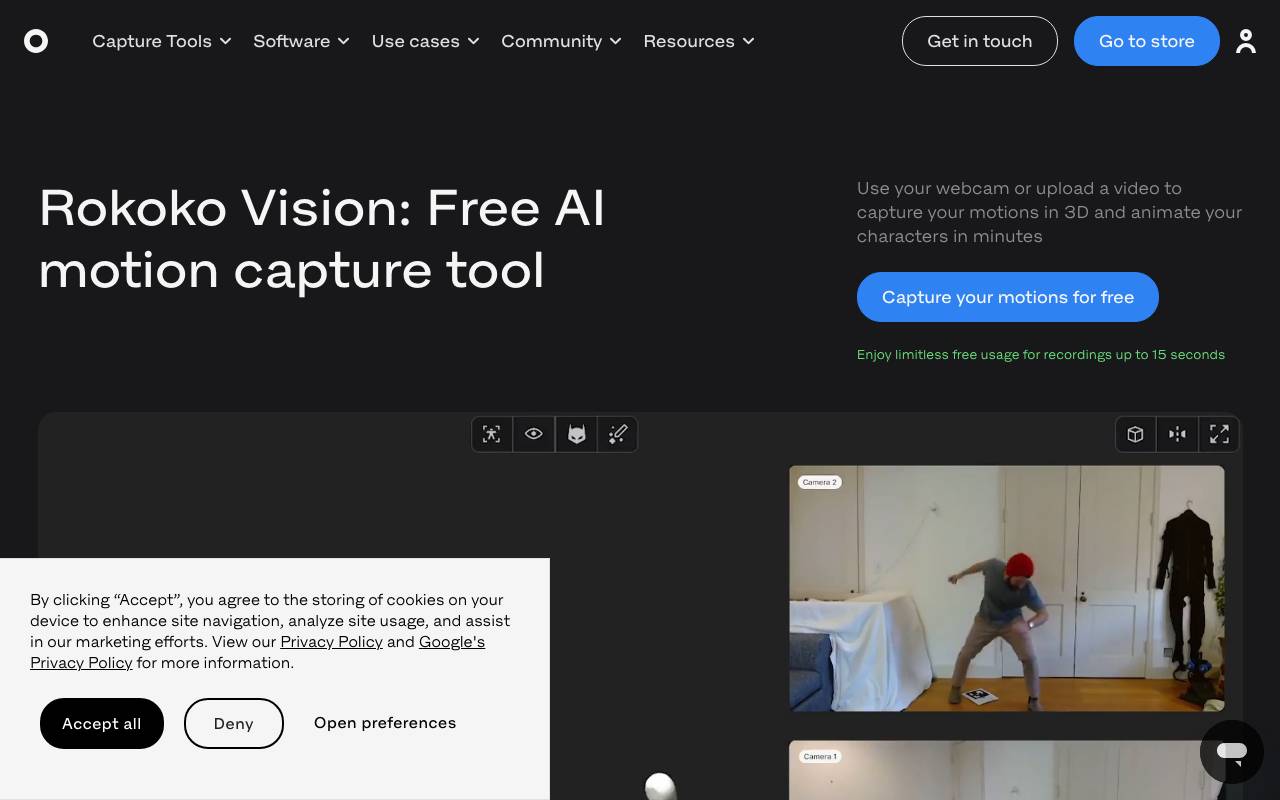 Rokoko Vision website preview