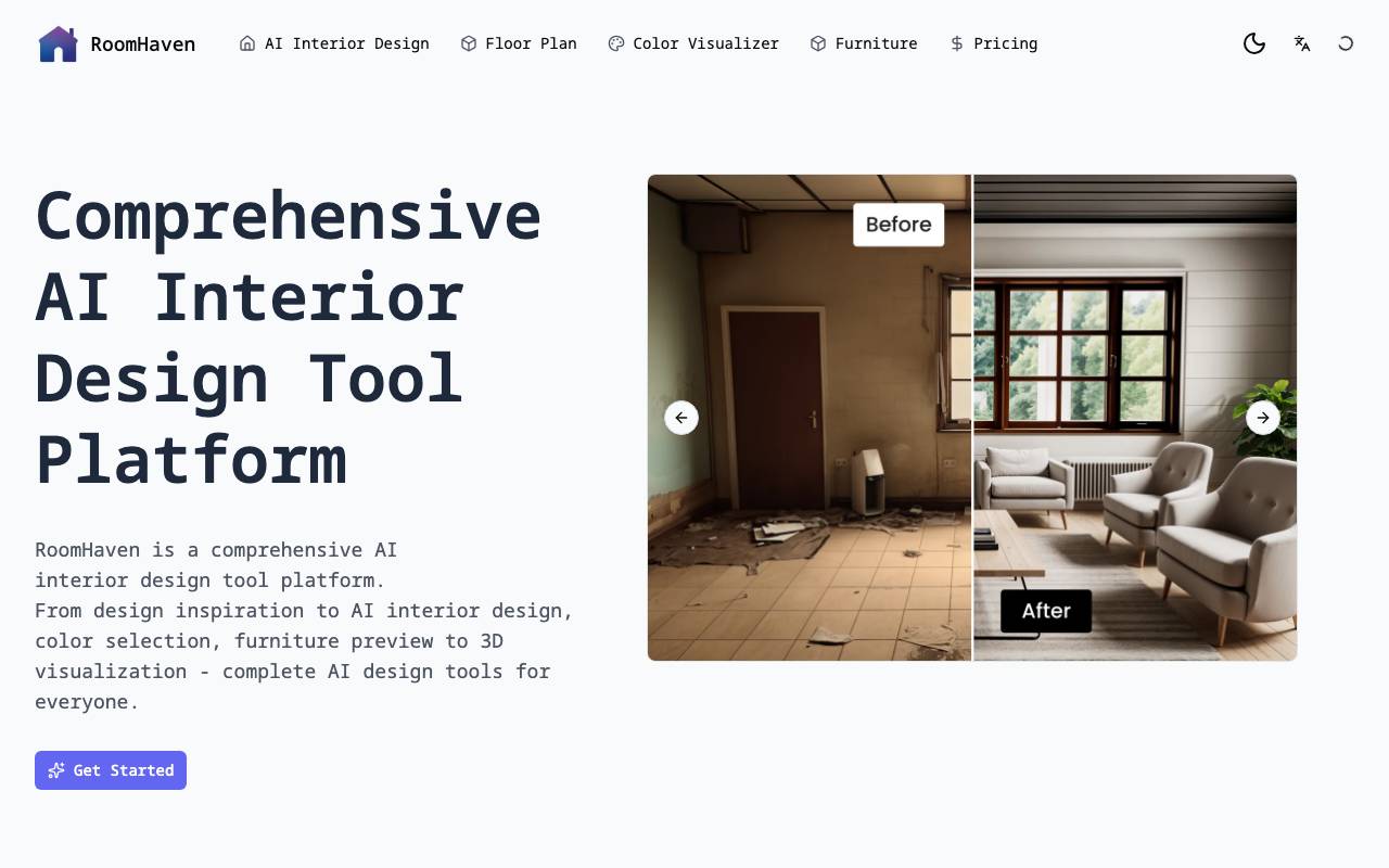 RoomHaven website preview