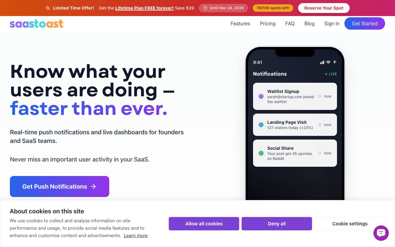 Saastoast website preview