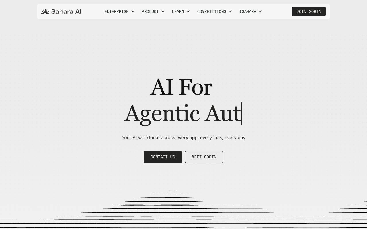 Sahara AI website preview