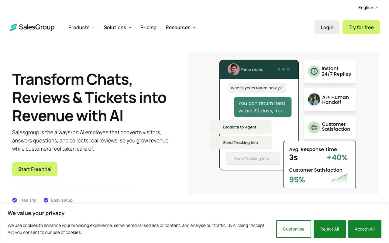 Sales Group AI website preview