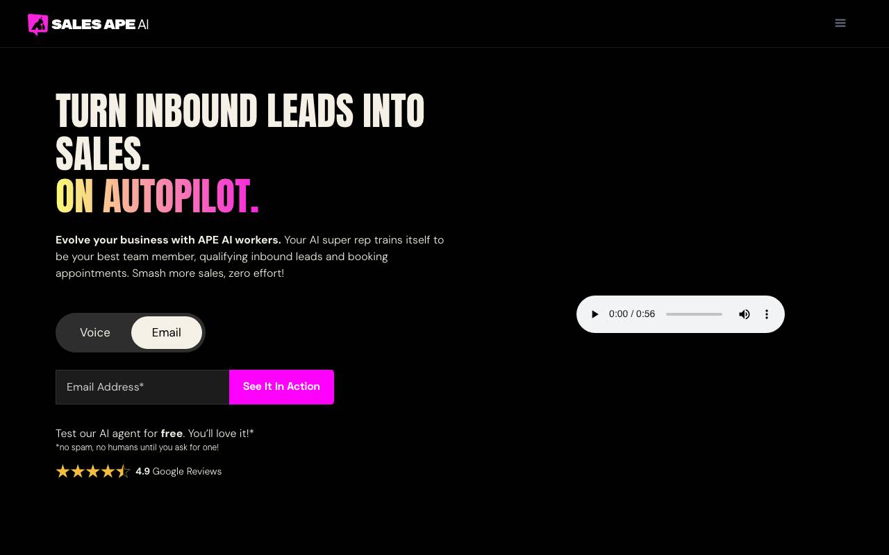 SalesAPE.ai website preview