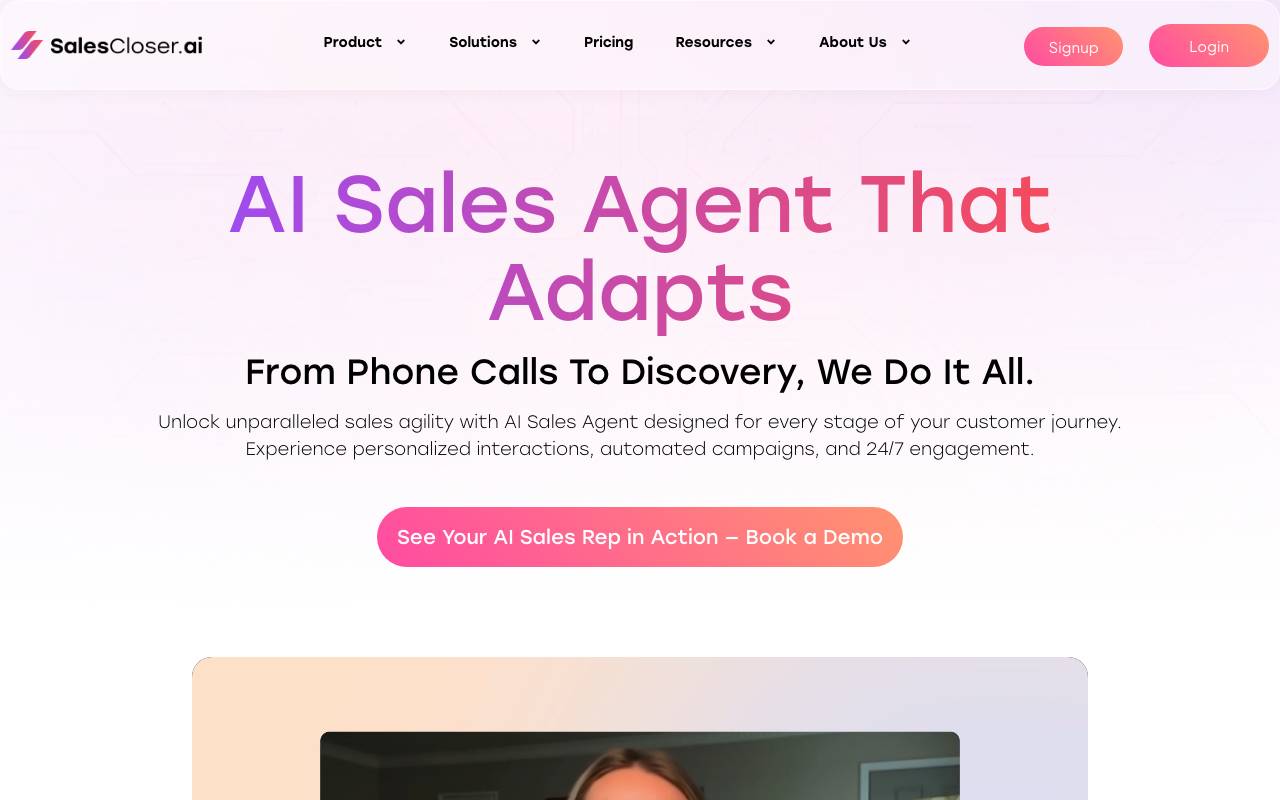 SalesCloserAI website preview